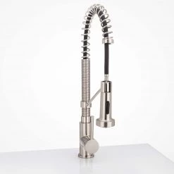 Harney Hardware Plumbing Fixtures Kitchen Sink Faucet Contemporary / Modern, Pull Down Spray, 18 1/8 In, High