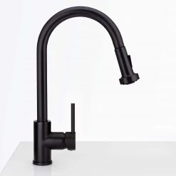 Harney Hardware Plumbing Fixtures Kitchen Sink Faucet Contemporary / Modern, Pull Down Spray, 16 1/2 In, High