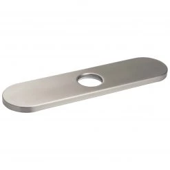 Harney Hardware Kitchen Faucet Installation Deckplate, Radius Ends, Stainless Steel, 10 1/4 In. Wide