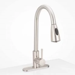 Harney Hardware Kitchen Faucet Installation Deckplate, Radius Ends, Stainless Steel, 10 1/4 In. Wide