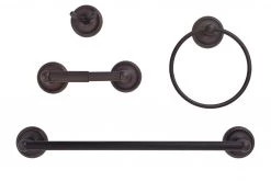 Harney Hardware Portsmouth Venetian Bronze Bathroom Hardware Set