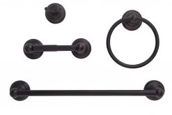 Harney Hardware Savannah Venetian Bronze Bathroom Hardware Set