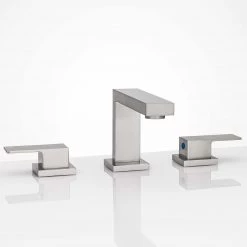 Harney Hardware Wide Spread Contemporary / Modern Bathroom Sink Faucet, 8 In. Wide Plumbing Fixtures