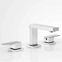 Harney Hardware Wide Spread Contemporary / Modern Bathroom Sink Faucet, 8 In. Wide Plumbing Fixtures