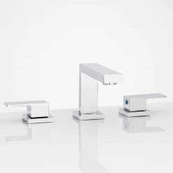 Harney Hardware Wide Spread Contemporary / Modern Bathroom Sink Faucet, 8 In. Wide Plumbing Fixtures